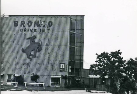 THe Bronco Drive In Theater in Beeville, Texas fell into ruin in the 1970s.