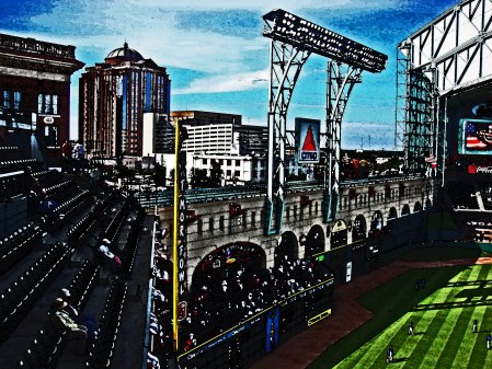 Minute Maid Park: Home of the Houston Astros (Certain architectural obstructions to the sight lines were not present when this picture was taken.)