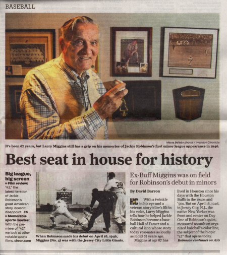 Excerpt from the Front Page of the Houston Chronicle, Friday, April 12, 2013.