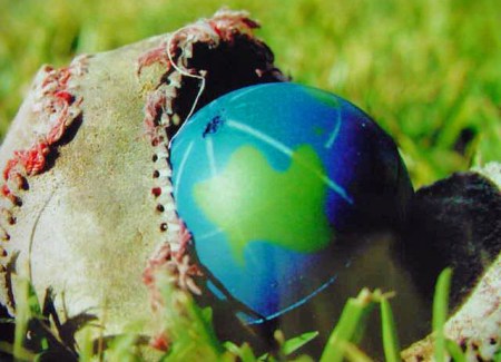 On the sandlots, we used to play with baseballs until we knocked their covers off. Then we taped them up and put them back into play.