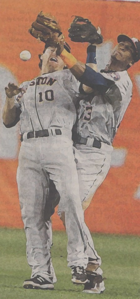 With 2 outs in the 9th, Elmore & Paredes of the Astros team up on a dropped pop fly that allows the Pirates to score the winning run from 3rd. Are they "Browns at Heart"?