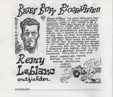 Excerpt from "Your 1948 Houston Buffs, Dixie Champions: Brief Biographies By Morris Frank and Adie Marks (1948).