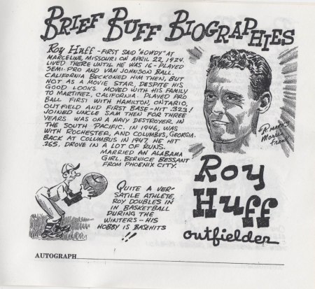 Excerpt from "Your 1948 Houston Buffs, Dixie Champions: Brief Biographies By Morris Frank and Adie Marks (1948).