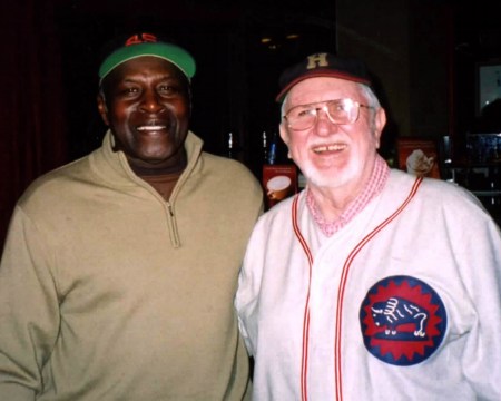 "J.C. Author" Hartman with "The Pecan Park Eagle" in 2008.