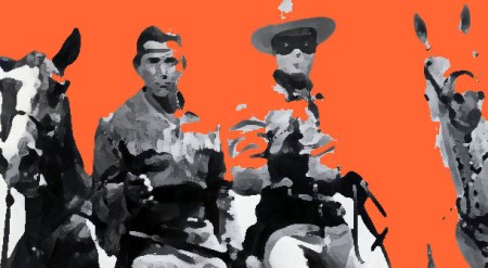 A FIERY HORSE WITH THE SPEED OF LIGHT, THE CLOUD OF DUST AND A : HEARTY "HI HO SILVER" -- THE LONE RANGER - RIDES AGAIN!!