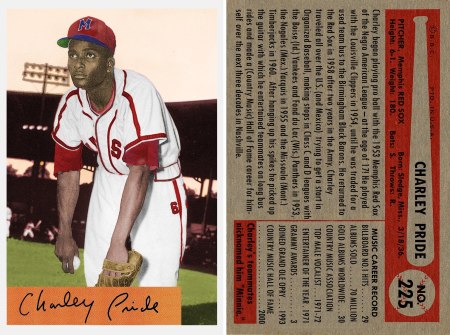Charley Pride, the C&W star who will be here for Black Heritage Night in Sugar Land this coming Thursday night also played some minor league baseball before his singing career took off like a rocket. 