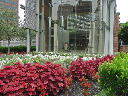 look in that lower window beyond the floral garden. ... that's the Liberty Bell.