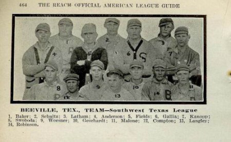 The 1910 Beeville Orange Growers Southwest Texas League 1910-11