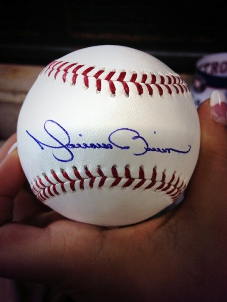 The last autographed ball signed by Mariano Rivera during the total period of his playing career went to Elijah Thompson of Beaumont, TX, one day prior to his 8th birthday.