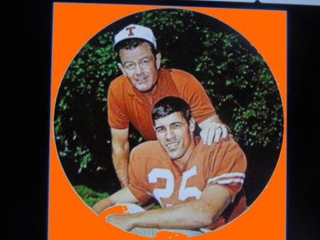 UT Star Running Back Chris Gilbet and Coach Darrell Royal, 1968.