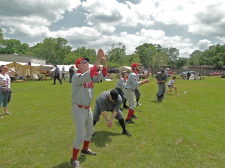 After lunch the Babies and the Combine squared off in team egg tossing contedt.