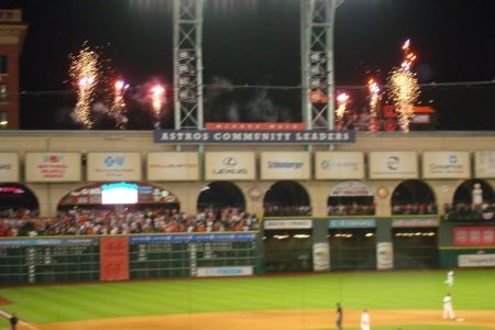 April 1, 2014: Astros 6 - Yankees 2 on Opening Day. No April Fool's Day joke, but now we only have to win 62 more games to avoid a 4th straight 100-loss season. -Photo by Bob Dorrill; Attempt at Humor by The Pecan Park Eagle and the Howling Wolves of Reality.