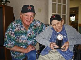 In 2005, Larry Dierker and I drove down to Pearland so he could meet 100 year  old Lee Cunnngham, who was the recognized as the world's oldest living former major leaguer.