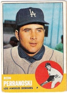 RON PERRANOSKI RELIEF PITCHER OF YEAR 1963 SEASON