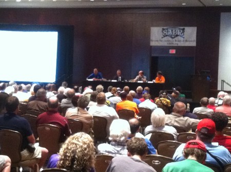 The College Baseball Panel drew the rapt attention of a packed SABR RR house.