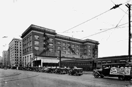 The playing field at Minute Maid Park now rests behind the back facade of old Union Station. This same area once held the tracks that brought the likes of Ruth and Gehrig to town for spring training games against the Houston Buffs.