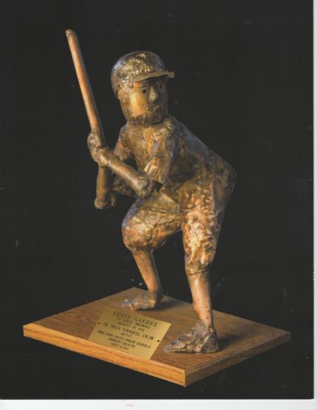 This Eddie Gaedel statue was unveiled at the Society's 2013 Third Annual Meeting at O'Doul's Irish Grille & Pub in Spokane WA on August 19. 2013.