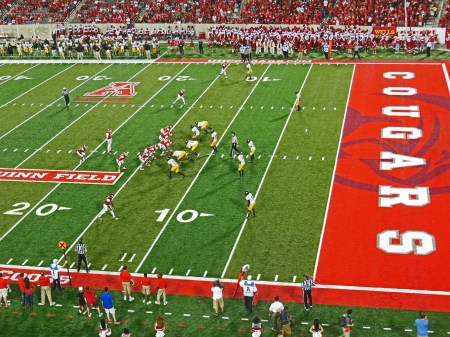 MY TWO NEW SEASON SEAT LOCATIONS AT TDECU AR ON THE FRONT ROW WITH NO ONE IN FRONT OR BEHIND US.