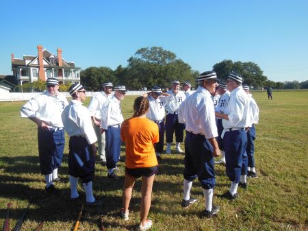 MEGHAN McCROSKEY LISTENS as Babies Manager Bob Dorrill tries hard to find the attention span of his players prior to the first game at George Ranch yesterday.