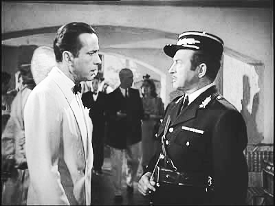 Bogart: "Why are you shutting me down, Louie?" Rains: "I'm shocked to find that gambling is going on in here!"