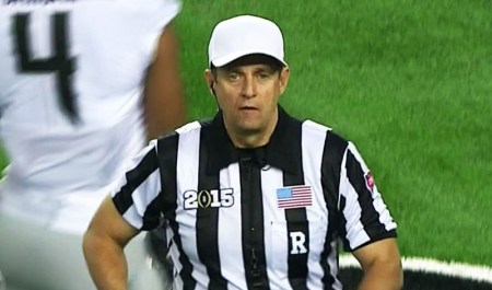 Greg Burks, one of the referees in the Ohio State-Oregon College Football Championship Game. To those who thought he was Bob Newhart, the old comic virtuoso said several things, but my favorite of his lines was: "I had to do the game. I lost a bet with Don Rickles."
