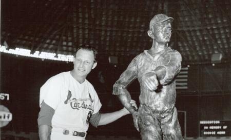 8/20/1966: Stan Musial at the Dickie Kerr Statue dedication in the Astrodome in Houston.
