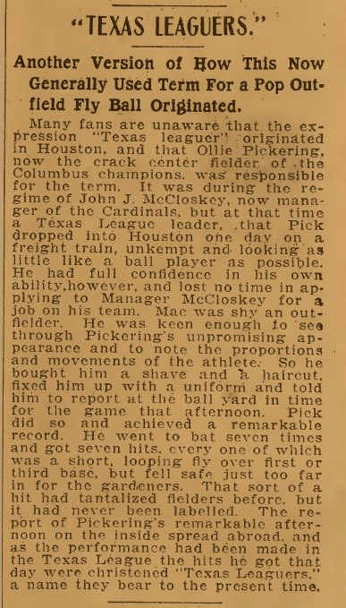 Thank you, Darrell Pittman, for this article from the April 21, 1906 issue of The Sporting Life.