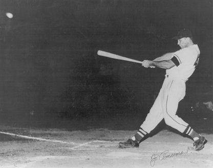 Joe Bauman launches another ball into the stratosphere back in 1954.