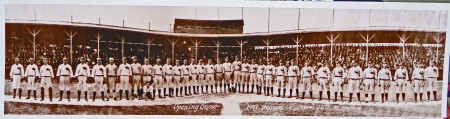 The Houston Buffs and Galveston Sand Crabs were still local rivals for years beyond the 1896 campaign. This panorama shows the two clubs on Opening Day at West End Park in 1921.