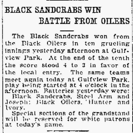 Galveston Daily News April 25, 1921 Contributed by Darrell Pittman