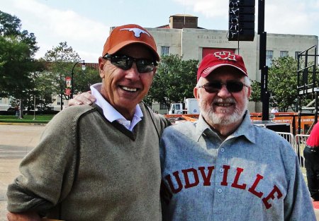 Drs. Don Matlosz and Bill McCurdy at a 2011 reunion trip to UH. The two friends did their undergrad work at UH and their doctoral work at UT in the Texas Medical Center.