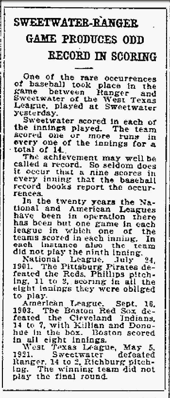 Galveston Daily News May 6, 1921 Courtesy of Darrell Pittman