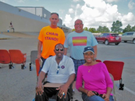 Front: Jimmy and Marie Wynn Back: Steve Archer & Shawn Bouley Astrodome Seat Stand Sale June 12, 2015
