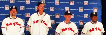 In early 1965, he and three other derving others, Randy Johnson, John Smoltz, and and Pedro Martinez, were lected to the Baseball Hall of Fame.
