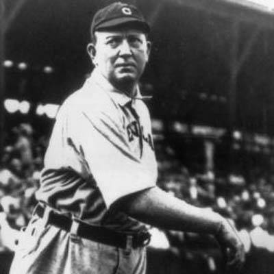 This earlier 1910 photo Cy Young at Cleveland made hm look as though he were already in shape for an old-timers' game. (Photo by Photo File/Getty Images)