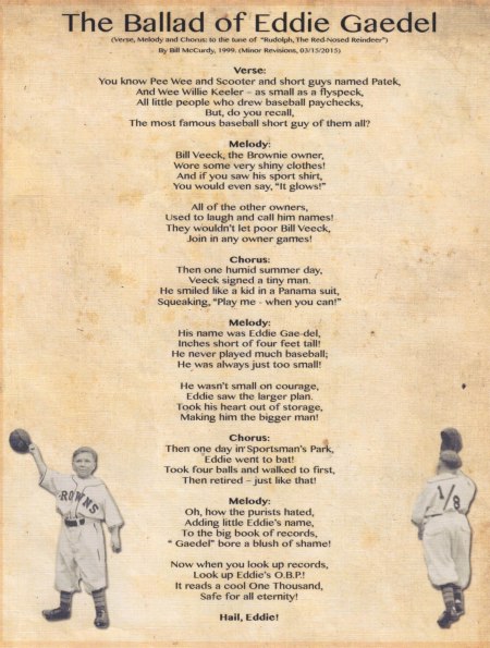 The Ballad of Eddie Gaedel August 19, 2011 Program Format