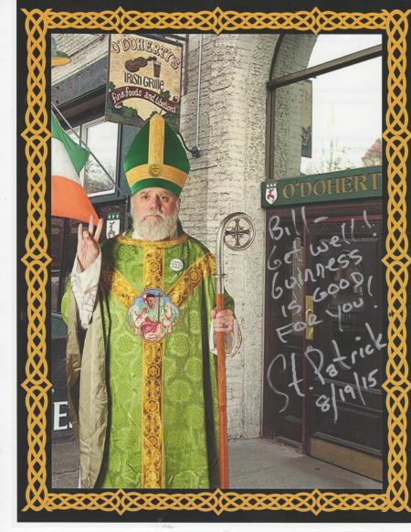 Tom Keefe of Spokane ans the Eddie Gaedel Society as Saint Patrick, 2013.