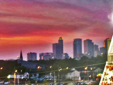 The View from TDECU Stadium September 5, 2015 The TV glow came back to Houston last night, October 8, 2015