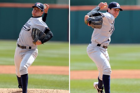 Ambidextrous pitcher Pat Venditte 2008 Staten Island Yankees