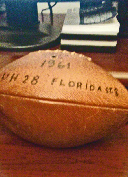 UH 28 - Florida State 8. 1st Meeting in Houston November 25, 1961 Game Ball: Dick Kirtley