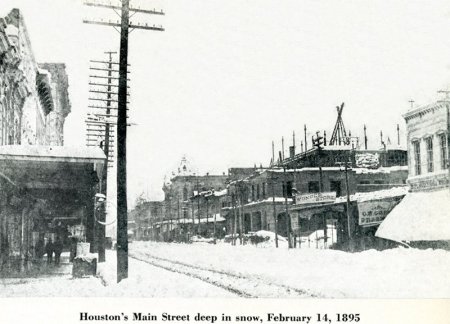 Main Street in Houston February 14/15, 1895 Courtesy UH Digital Archives