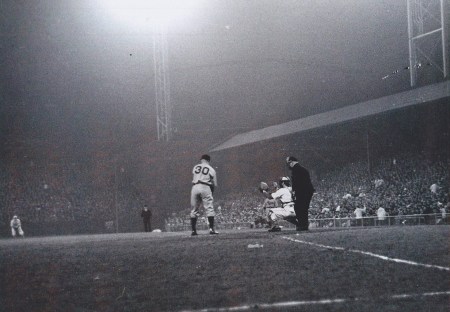 March 24, 1935 Ethan Allen of the Phillies At Bat 1st MLB Night Game Crosley Field, Cincinnati Reds 2 - Phillies 1.