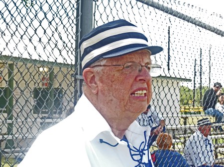 Near the end of the day. Babies Manager Bob Dorrill had the game situation in hand, as per usual.