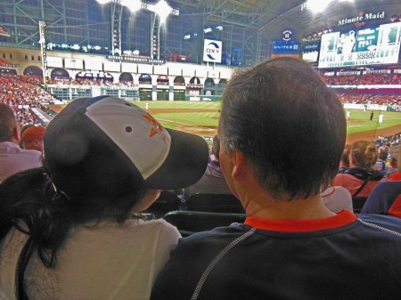 Channel 11 Weather Guy Mario Gomez and his lady friend sat directly in front of us. He was as nice in person as he seems to be on TV. I really wish now that I had asked them both to turn around for this field shot.