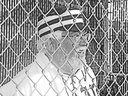 Since there was no score kept in today's workout, Bob Stephens of the Babies was kept in a black and white time warp cage until a more meaningful competitive moment on another day to come. When he did play today, the silver-haired assassin took it easy on those in the field.