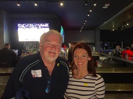 Mike McCroskey and Julia Morales of the Astros Telecast Team on the Roots Network. Photo by McCroskey