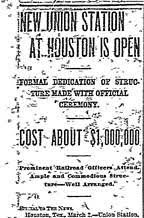 Union Station Story Headlines Dallas Morning News March 3, 1911